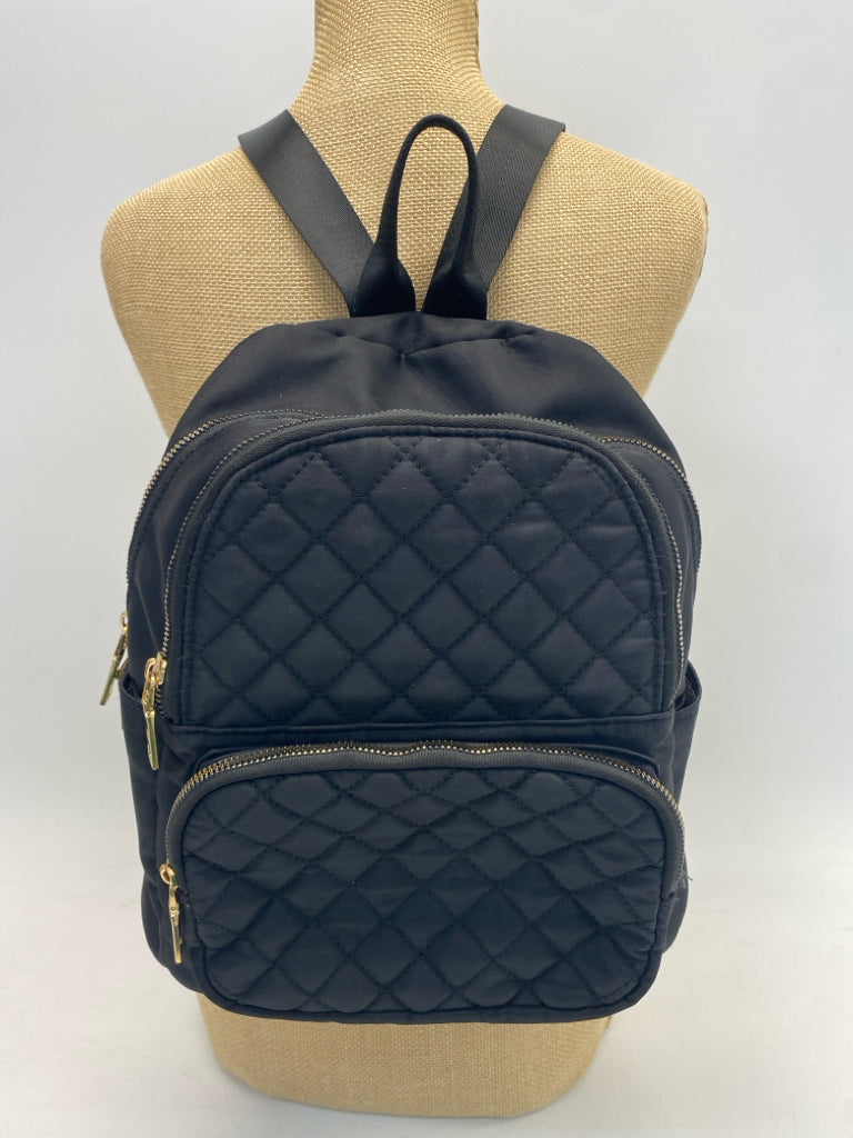 Black Quilted Nylon Backpack