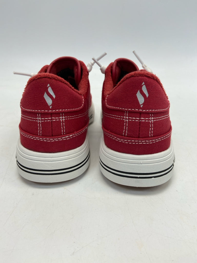 Skechers  Size 7 Red White Lace-up Fabric Sneakers