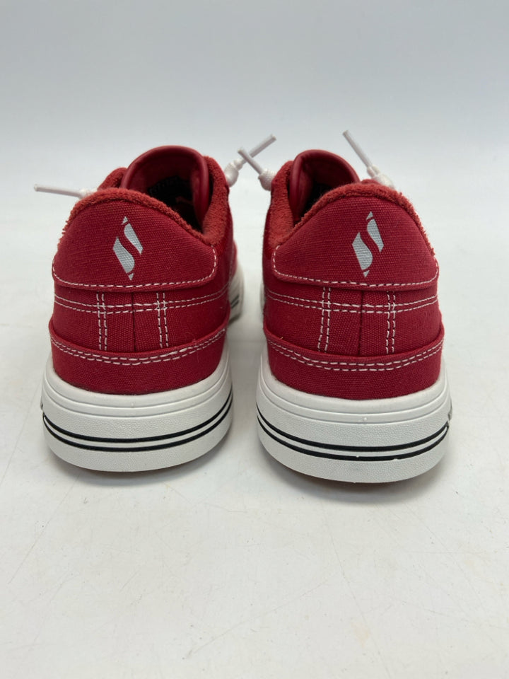 Skechers  Size 7 Red White Lace-up Fabric Sneakers