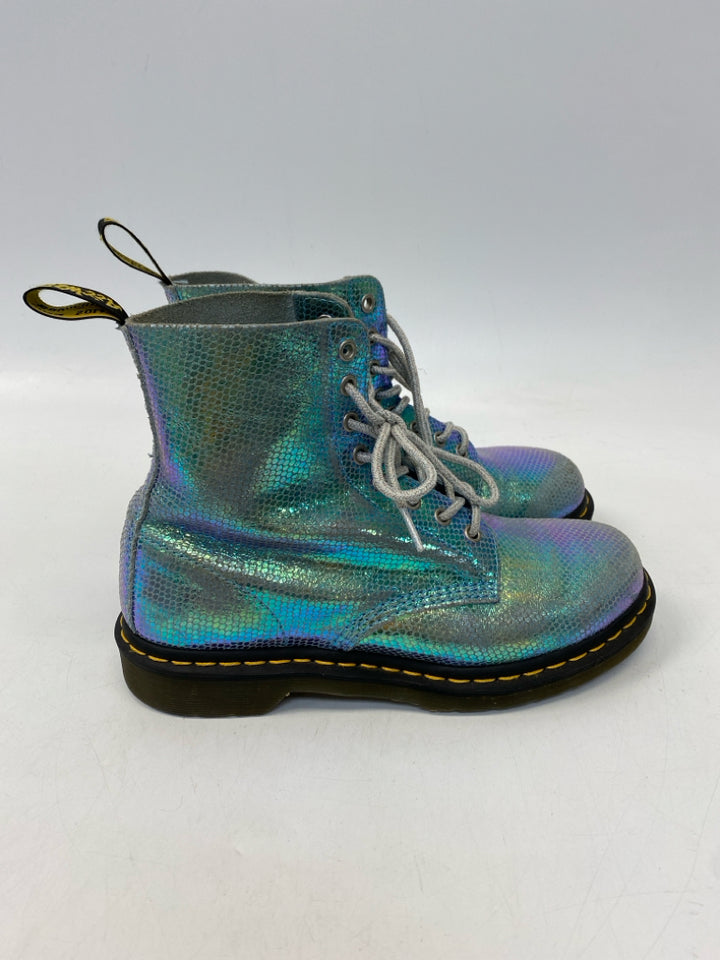 Doc Martens US Shoe Size 9 Turquoise Iridescent Boots