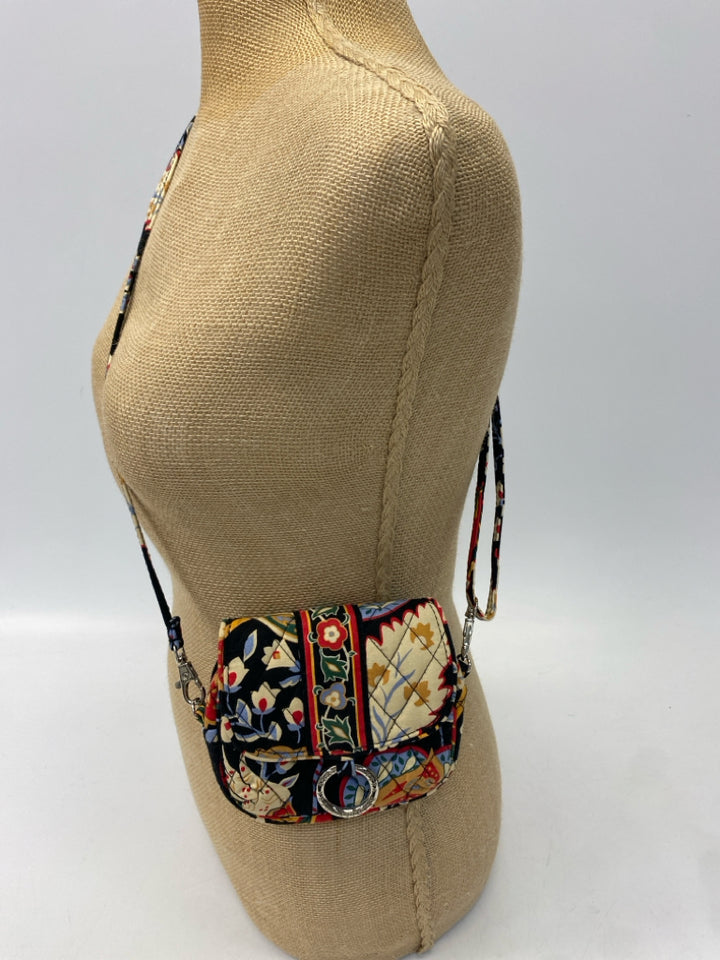 Vera Bradley Black Multi-Color Flower(s) Crossbody