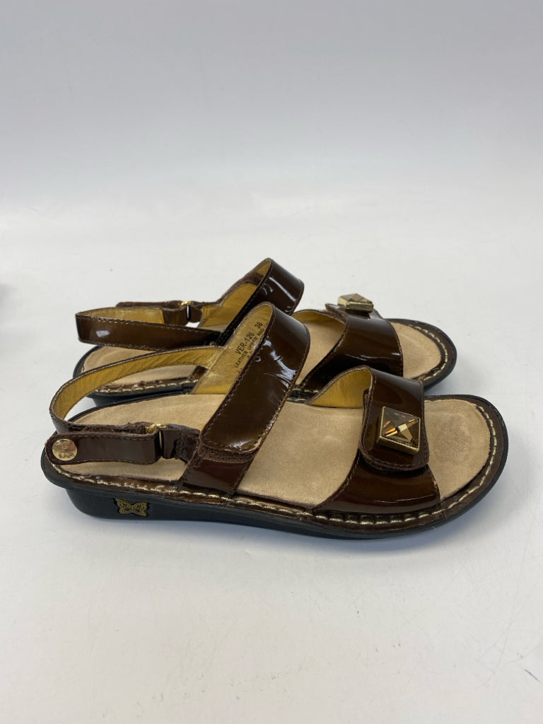 Alegria  Size 36 Brown Gold Sandals