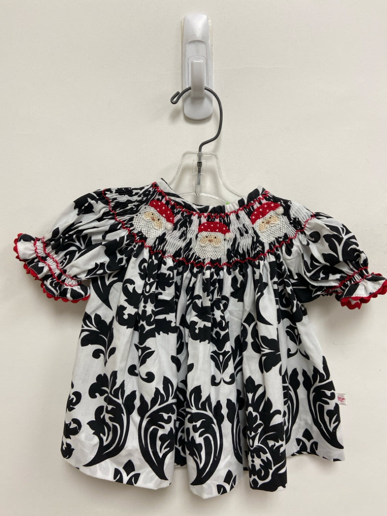 Lolly Wolly Doodle SIZE 12M White Black/Red Smocking Girl&