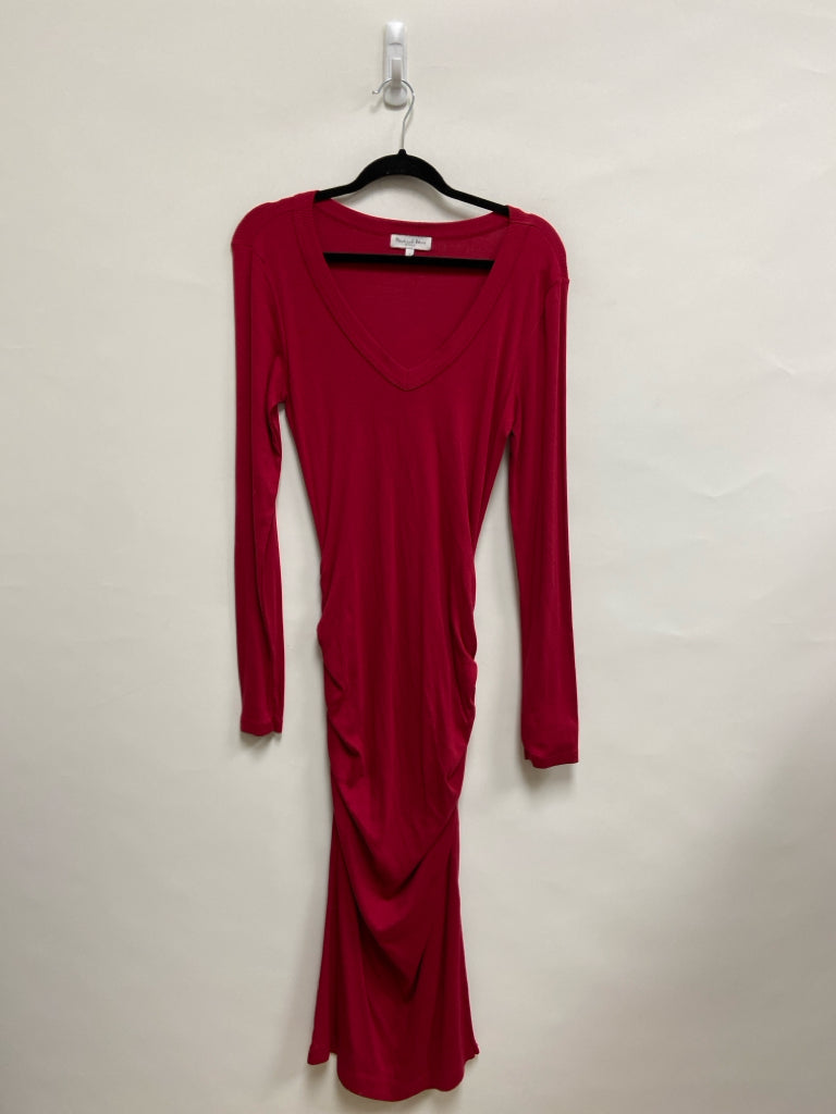 Michael Stars Size L Red Ribbed Maxi Ladies Dress
