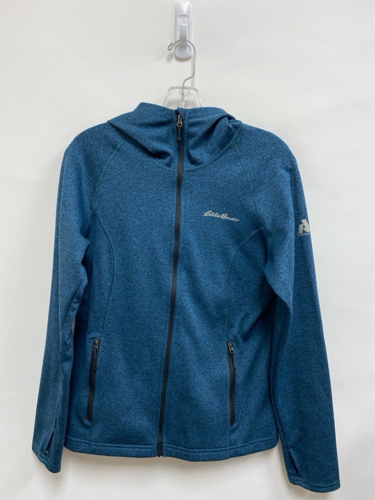 Eddie Bauer Size M Turquoise Black Mottled Zip Down Ladies Jacket