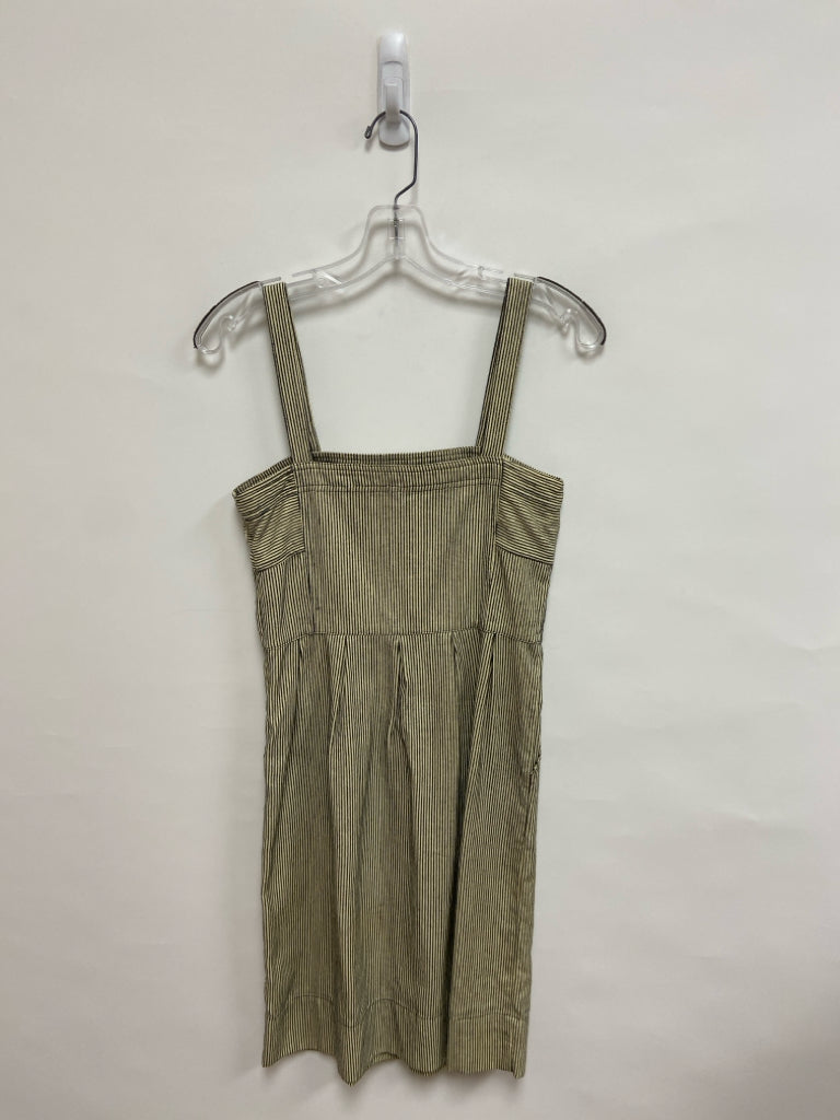 Size 2 Cream/Black Pinstripe Sleeveless Ladies Dress