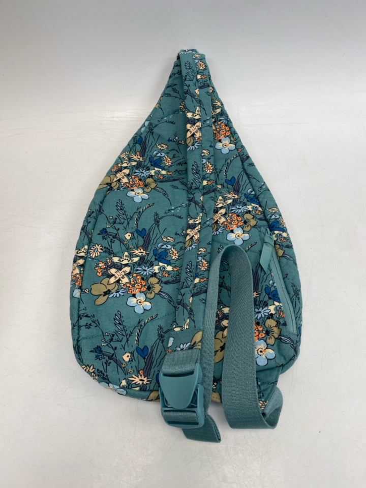 Vera Bradley Aqua Multi-Color Flower(s) Handbag