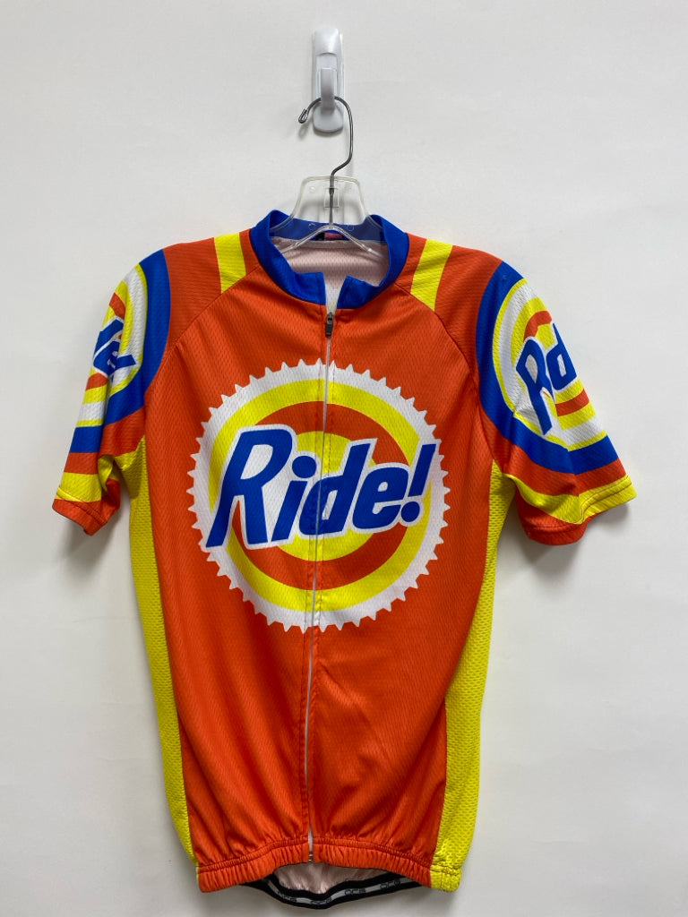 Size M Orange/Blue White/Yellow Zip Down Athletic Top