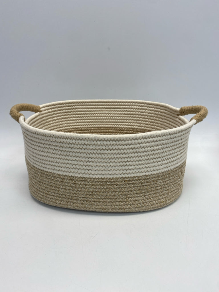 Cream Tan Rope Basket