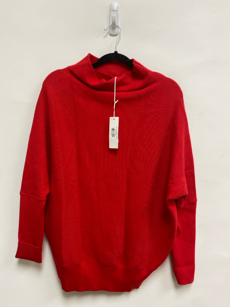 NWT Size S Red Ribbed Mock Neck Ladies Sweater