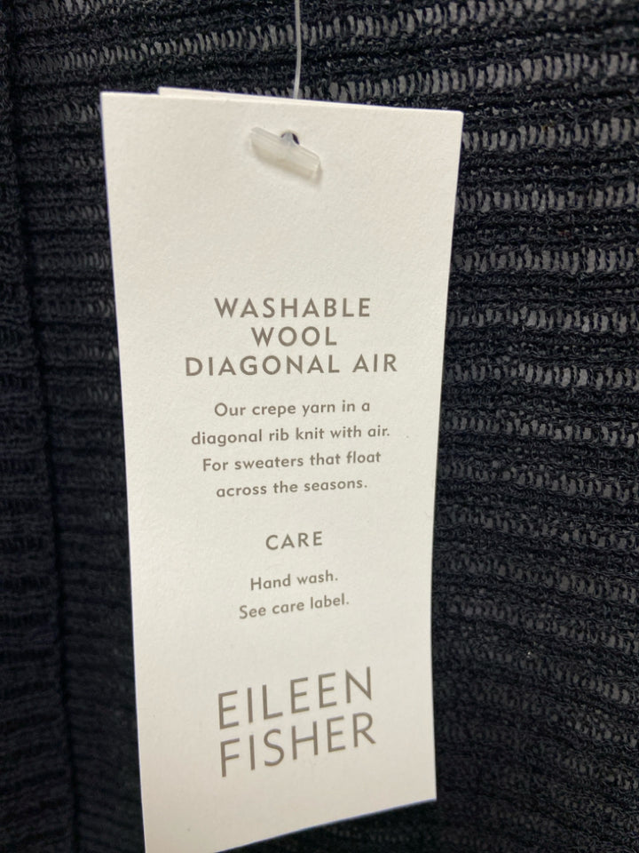 NWT Eileen Fisher Size L Black Sleeveless Ladies Sweater