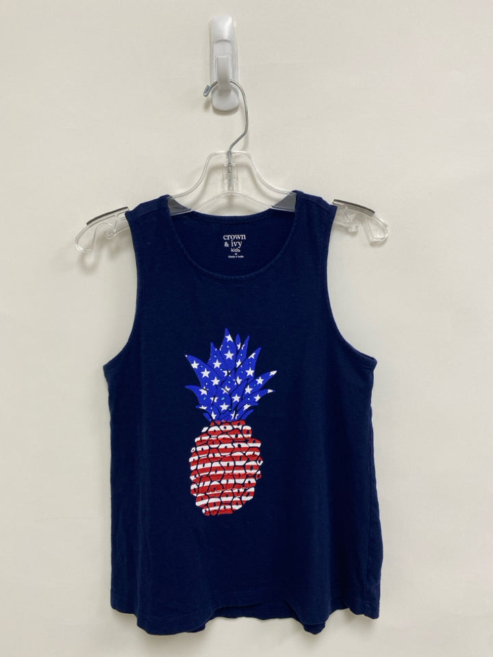 Crown &amp; Ivy SIZE M Navy Red/White Patriotic Sleeveless Girl&
