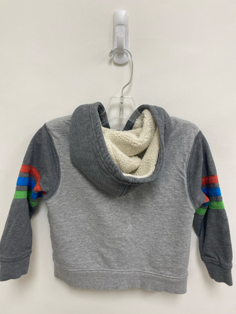 hanna Andersson SIZE 3T Gray Orange/Green Lines Hooded Boy&