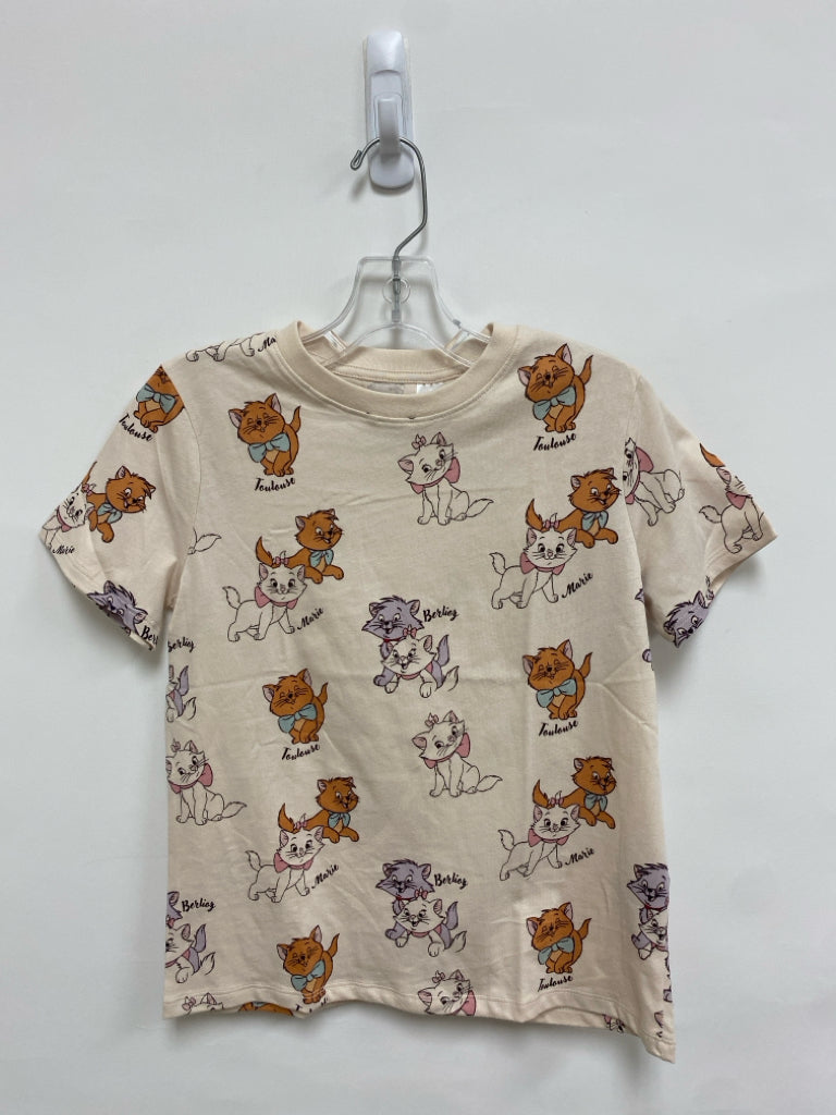 H&amp;M SIZE 8/10 Cream Orange/Gray Cats Girl&