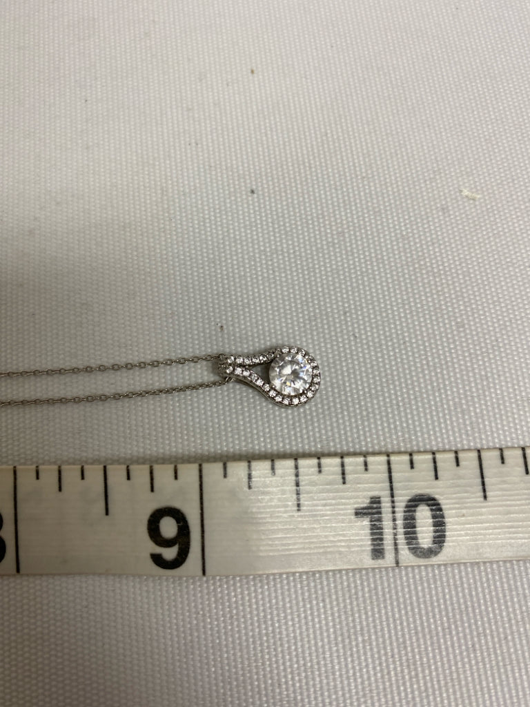 Silver Clear Jeweled Necklace