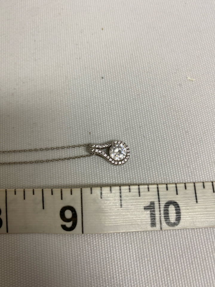 Silver Clear Jeweled Necklace