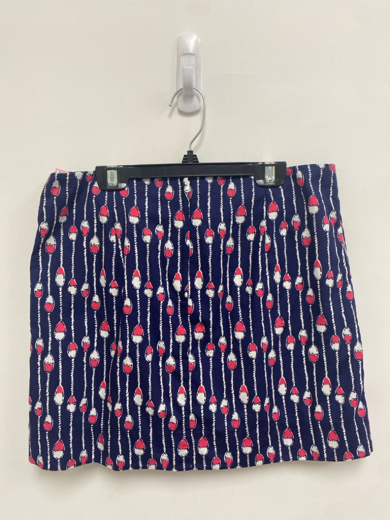 LILLY PULITZER Size 4 Navy White/Pink Ropes Ladies Skirt
