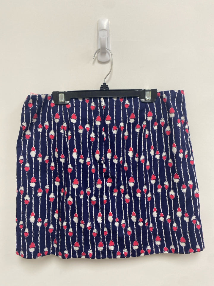LILLY PULITZER Size 4 Navy White/Pink Ropes Ladies Skirt
