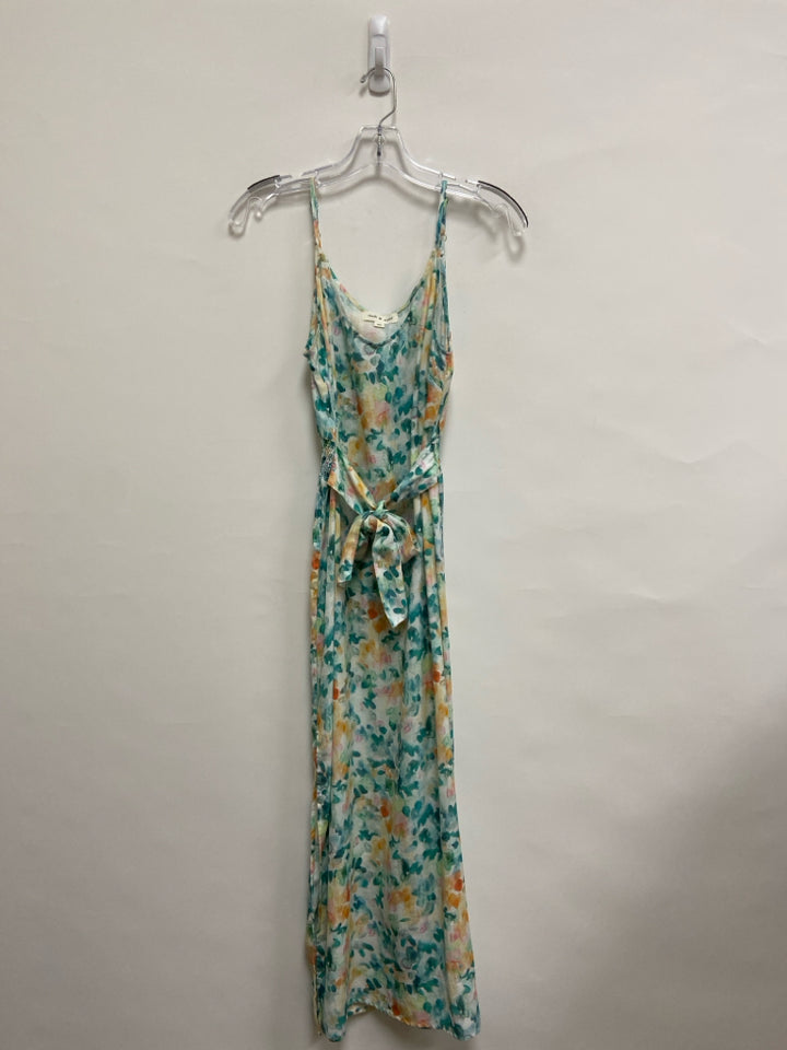 Cloth &amp; Stone Size XS White/Peach Teal Blue Sleeveless Ladies Dress