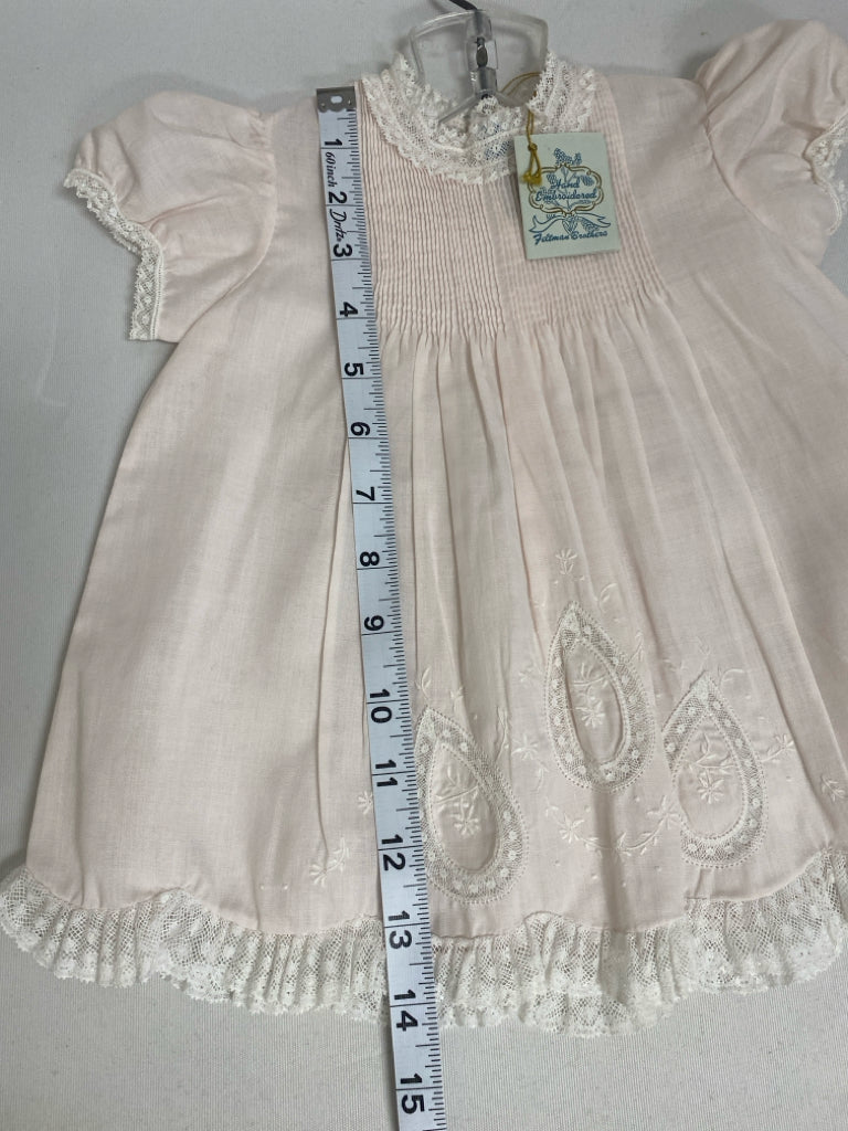 NWT Feltman Bros. SIZE 6M Pale Pink Smocking Embroidered Girl&