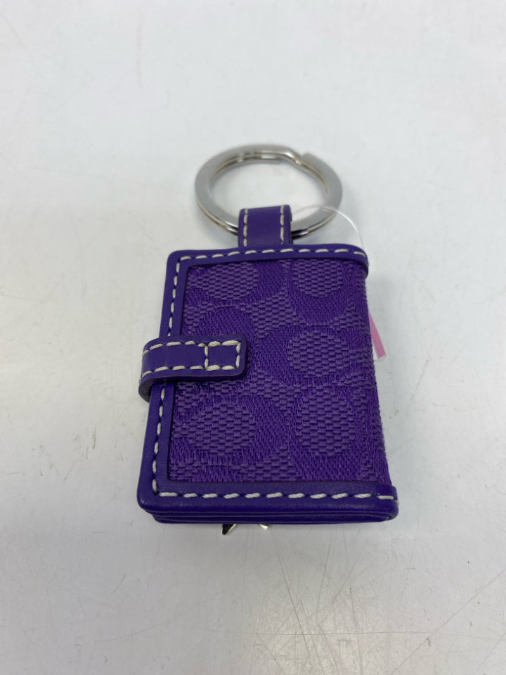Coach Purple Signature Keychain