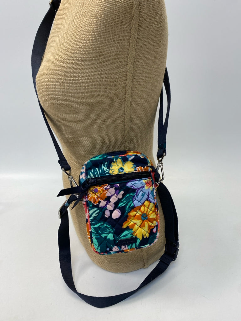 Vera Bradley Teal Green Multi-Color Flower(s) Crossbody