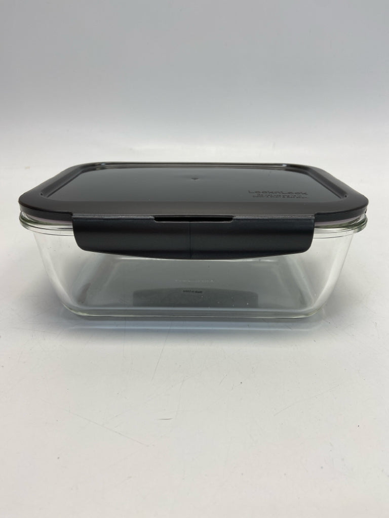 Lock &amp; Lock Dark Gray Clear Glass Storage Container