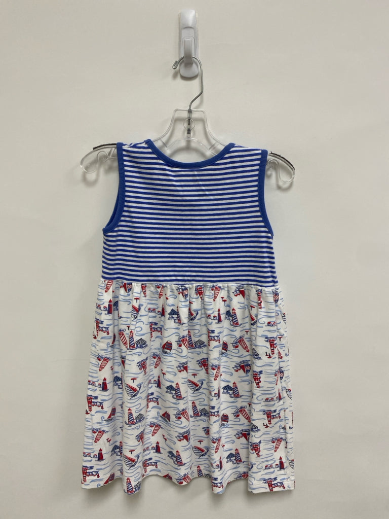 Luigi SIZE 6X Blue/White Red Stripes Sleeveless Girl&