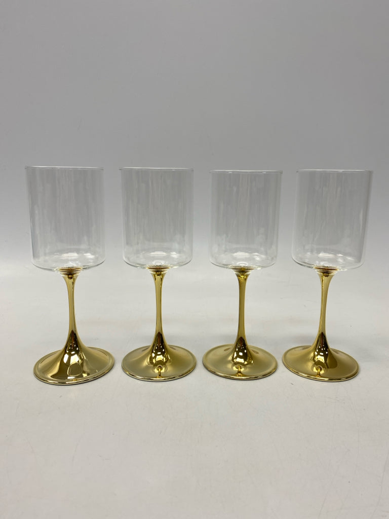 Anthropologie Clear Gold Glassware