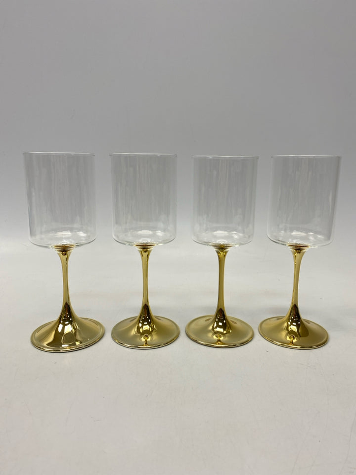 Anthropologie Clear Gold Glassware