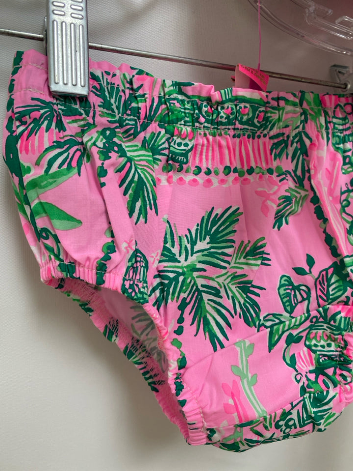 NWT LILLY PULITZER SIZE 12-18M Pink Green/White Palm Tree Sleeveless Girl&