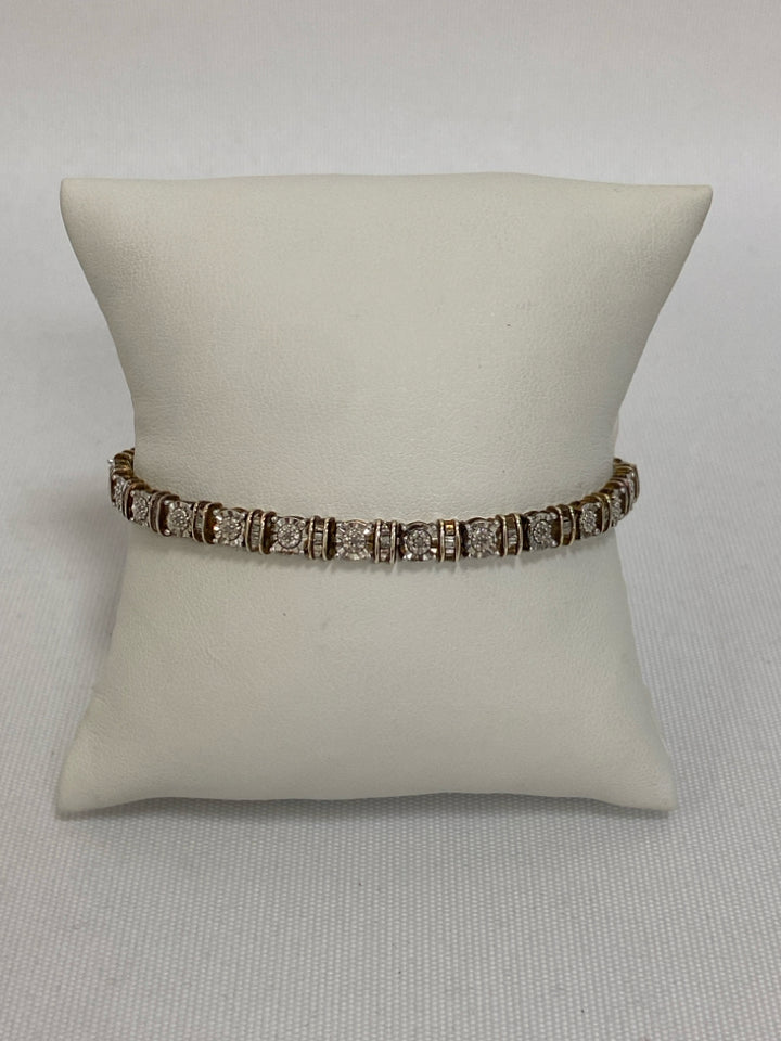 Gold Color Clear Diamond Bracelet