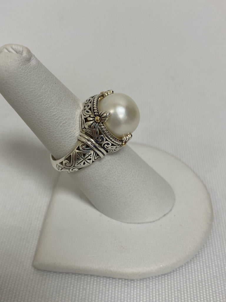 Pearl Color Silver Sterling Silver Ring