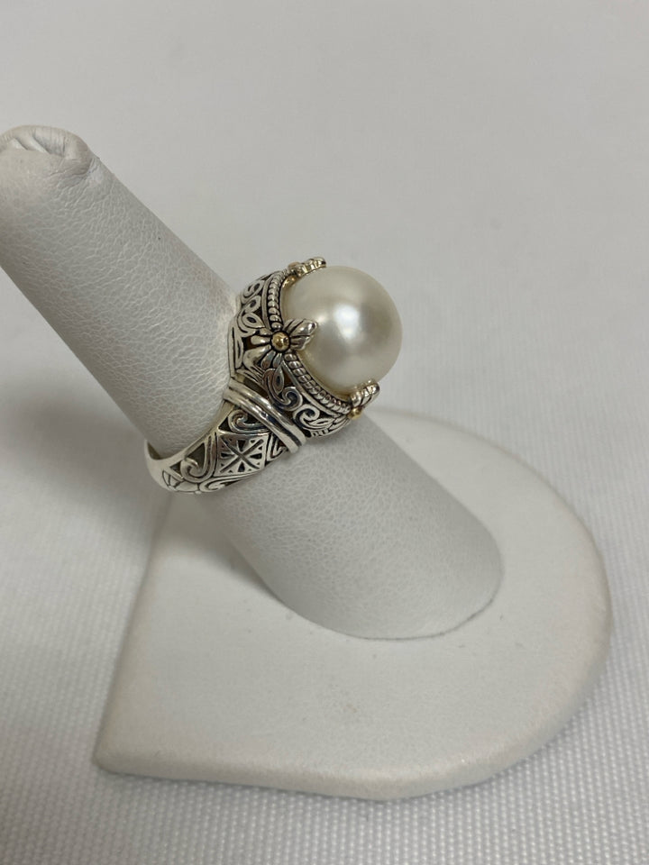 Pearl Color Silver Sterling Silver Ring
