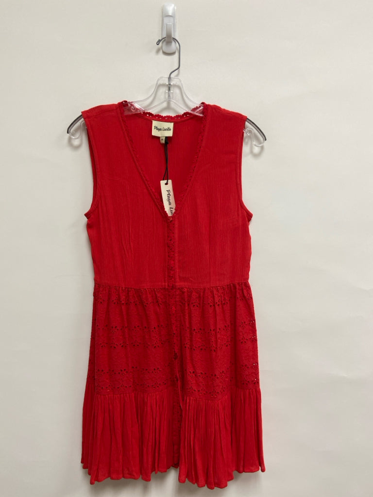 NWT Size XS Red Sleeveless Eyelet Ladies Dress