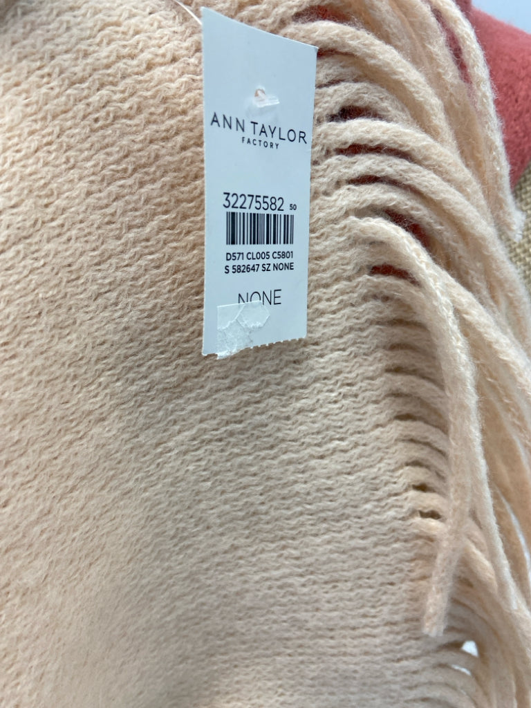 NWT Ann Taylor Dark Coral Peach Fringe Winter Scarf