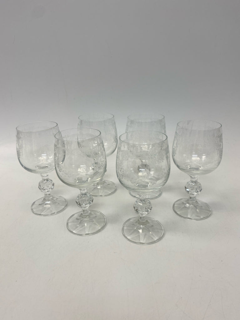 Clear Etched Crystal Glassware