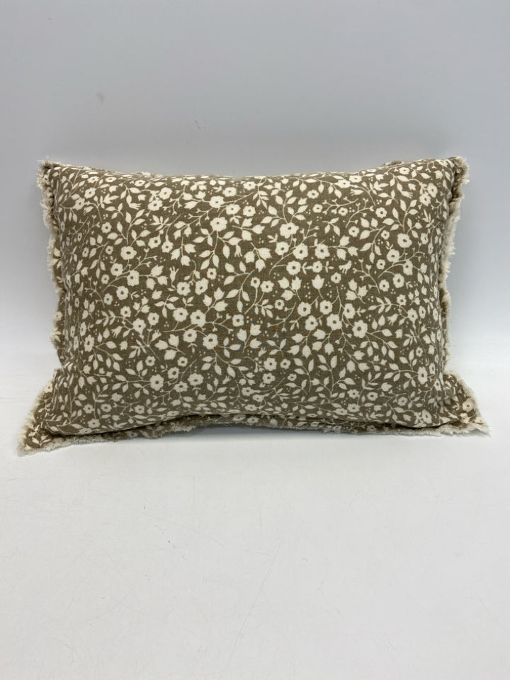 Brown Cream Flowers Pillow