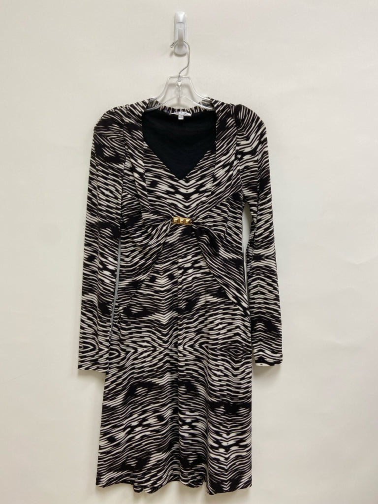 NWT Jennifer Lopez Size S Espresso White Streaked Long Sleeve Ladies Dress