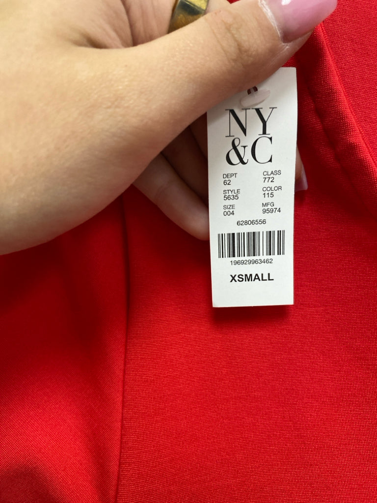 NWT NY&amp;Co Size XS Red Mock Neck Ladies Dress