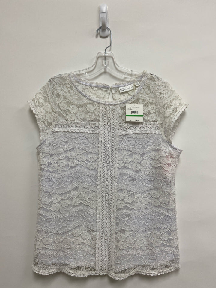 NWT Rafaella Size L White Sleeveless Lace Ladies Top