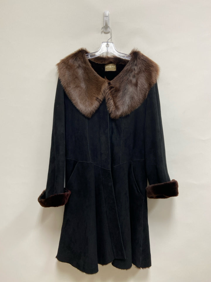 DOM &amp; RUBY Size S Black Brown Lamb Skin Ladies Jacket