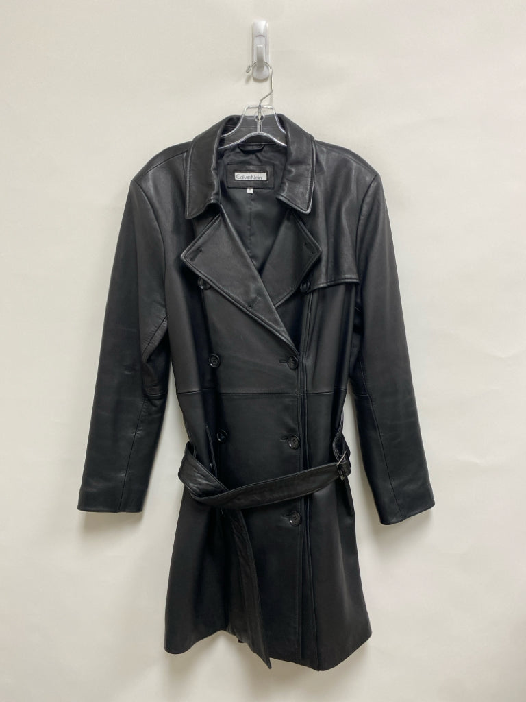 Calvin Klein Size XL Black Leather Ladies Jacket