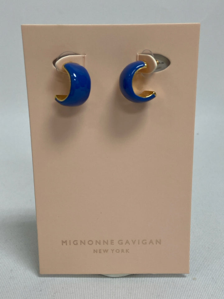 NWT Mignonne Gavigan Royal Blue Gold Color Earrings