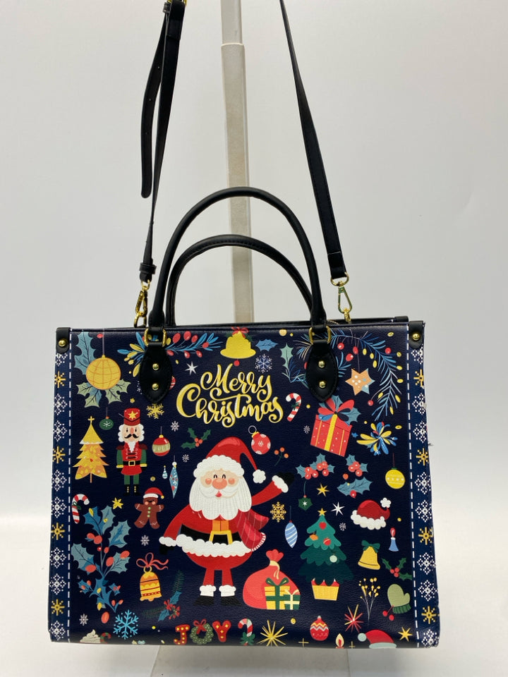 Navy Multi Color Santa Christmas