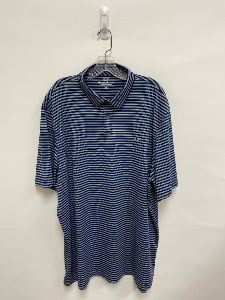 Vineyard Vines Size XXL Navy White Stripes Polo Men&