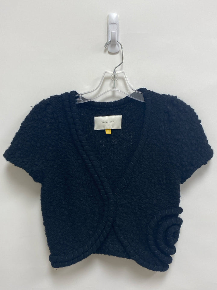 Leifsdottir Size XS Black Texture Cropped Ladies Sweater