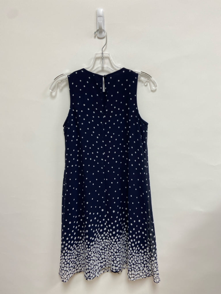 Size 4 Navy White Polka Dot Sleeveless Ladies Dress