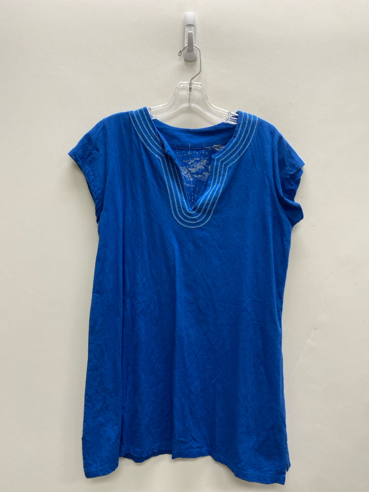 Size M Blue V Neck Ladies Dress