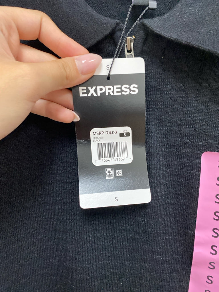 NWT Express Size S Black Quarter Zip Men&